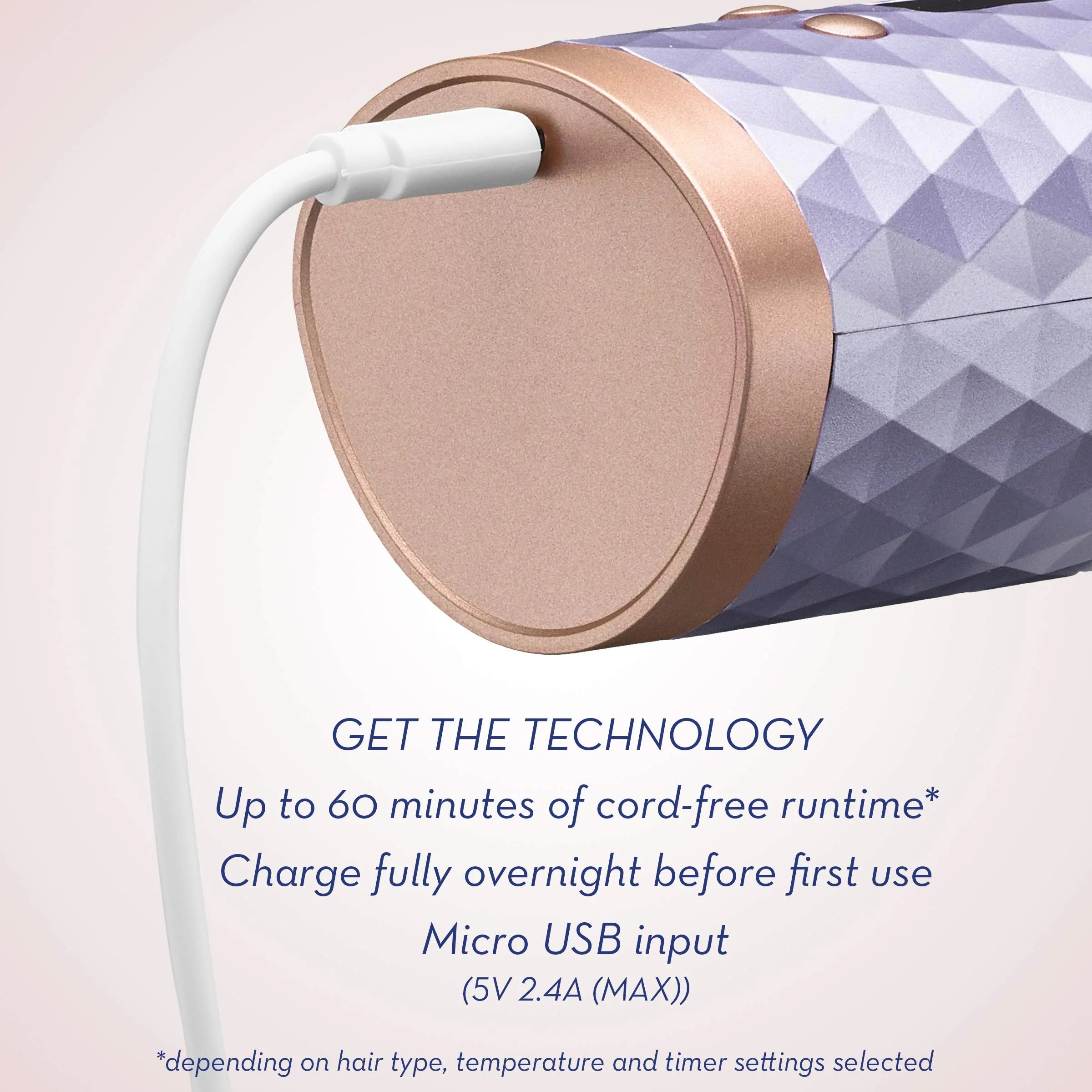 Portable Automatic Hair Curler, Ceramic Rotating Wireless Auto Curling Iron Wand,  Portable USB Rechargeable Spin Curler for Hair Styling (Purple)